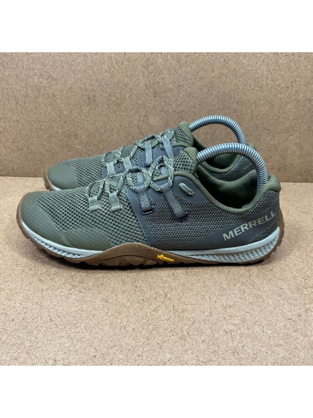Merrell Womens Trail Glove 6 Barefoot Running Shoes Size 8.5 Olive Green Vibram